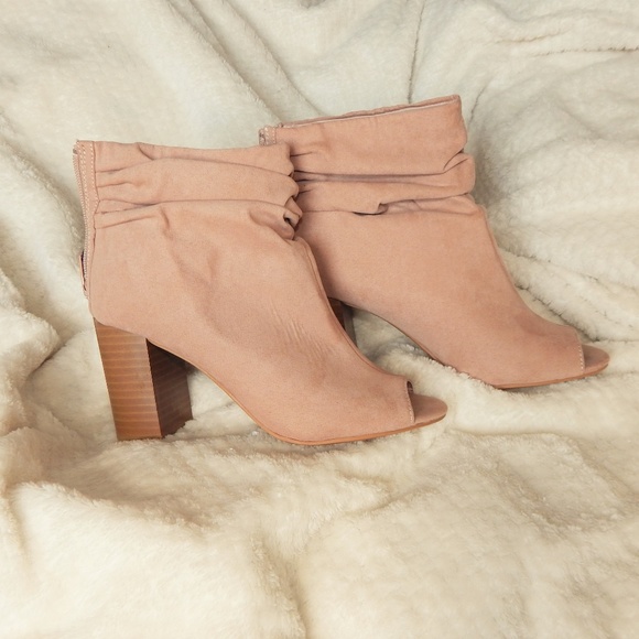 Chinese Laundry Shoes - Chinese Laundry Suede Open Toe Booties BRAND NEW